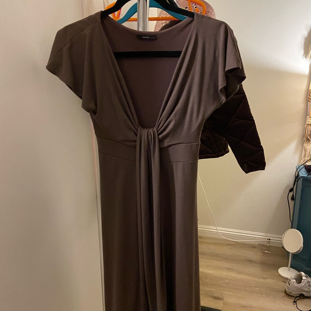 Brown sleeved dress